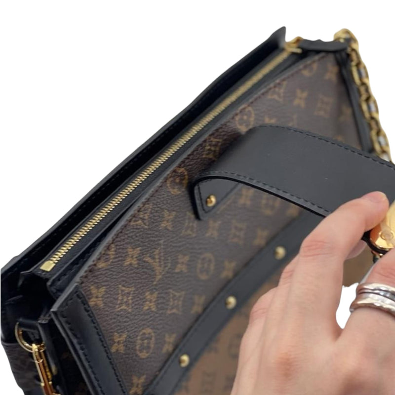 LOUIS VUITTON Trunk Clutch Reverse Monogram Crossbody Bag Brown