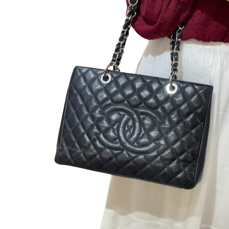Grand Shopping Tote GST Caviar Black SHW