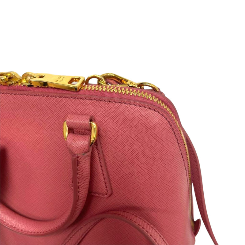 Prada Coral Pink Saffiano Lux Leather Mini Promenade Crossbody Bag