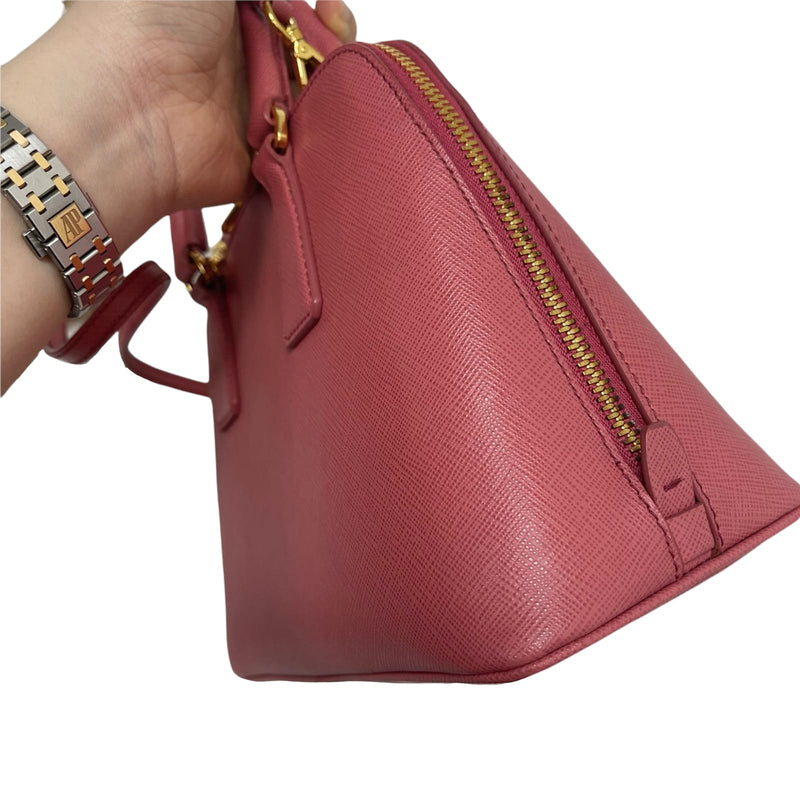 Prada Promenade Bag Vernice Saffiano Leather Tall Red