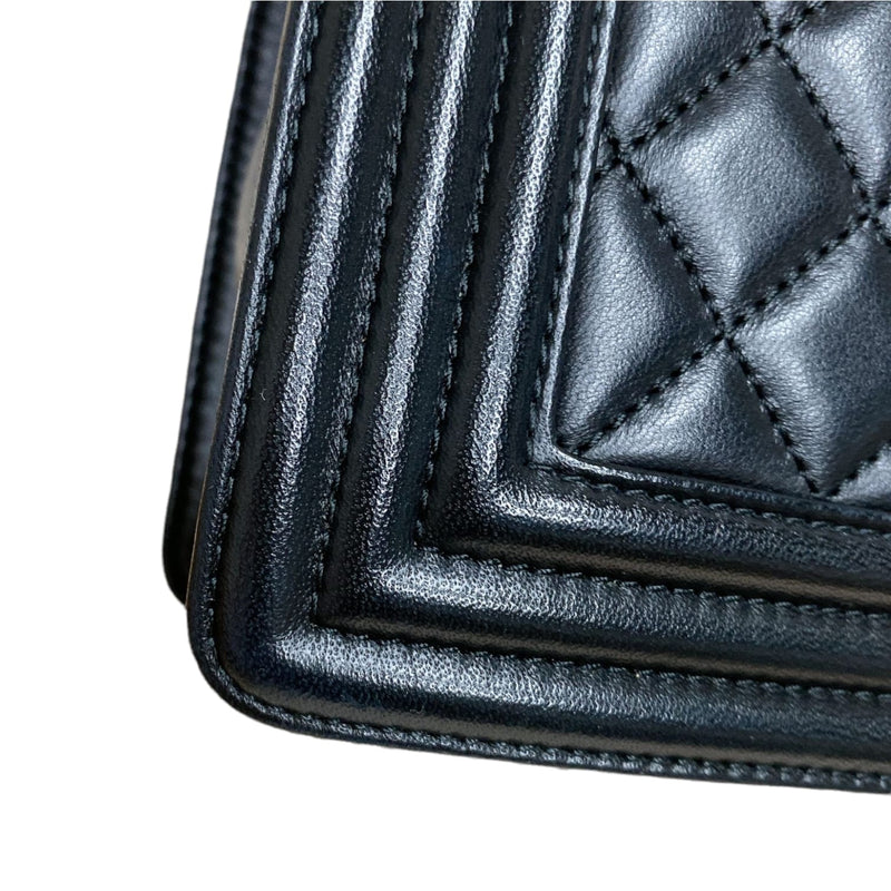 New Medium Boy Lambskin Black GHW