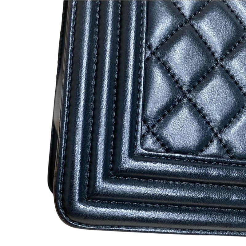 New Medium Boy Lambskin Black GHW