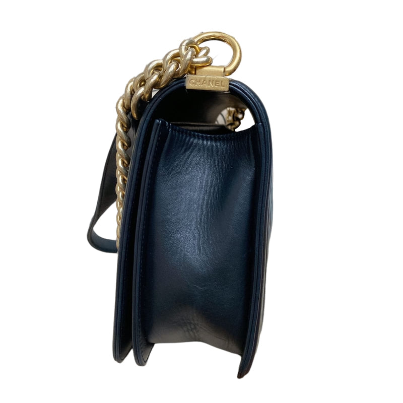 New Medium Boy Lambskin Black GHW