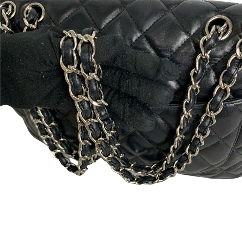 Jumbo Classic Single Flap Quilted Lambskin Black SHW