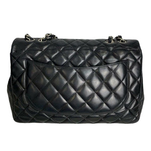 Jumbo Classic Single Flap Quilted Lambskin Black SHW