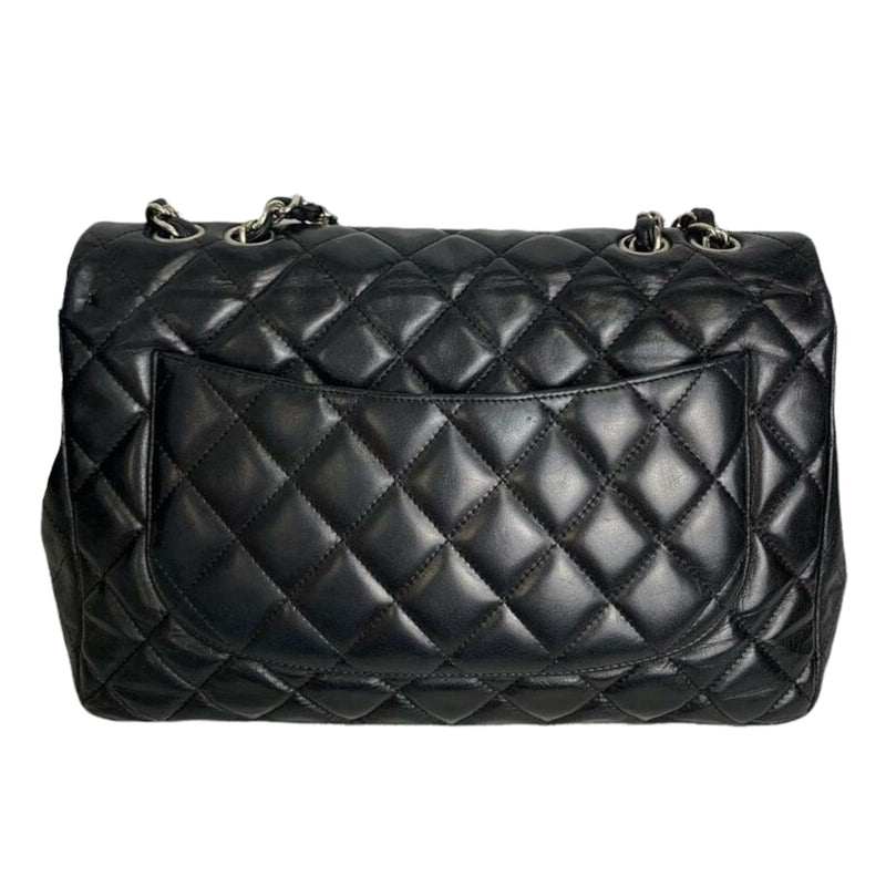 Jumbo Classic Single Flap Quilted Lambskin Black SHW