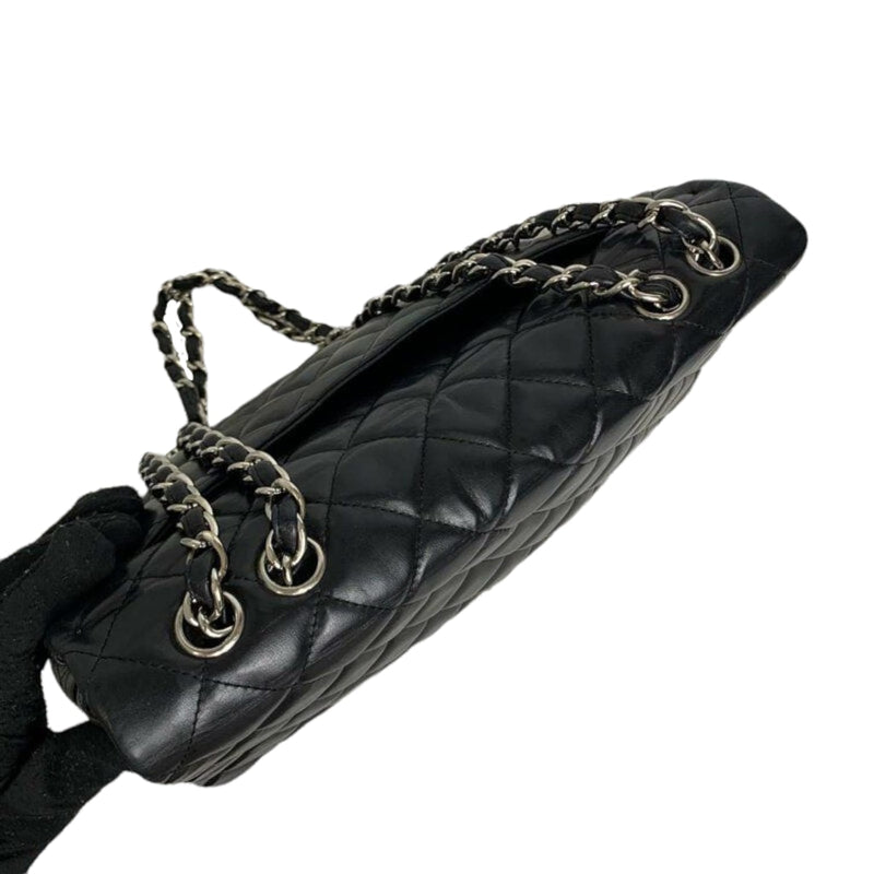 Jumbo Classic Single Flap Quilted Lambskin Black SHW