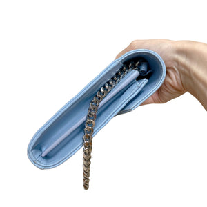 Envelope Chain Wallet Grain De Poudre Sky Blue SHW