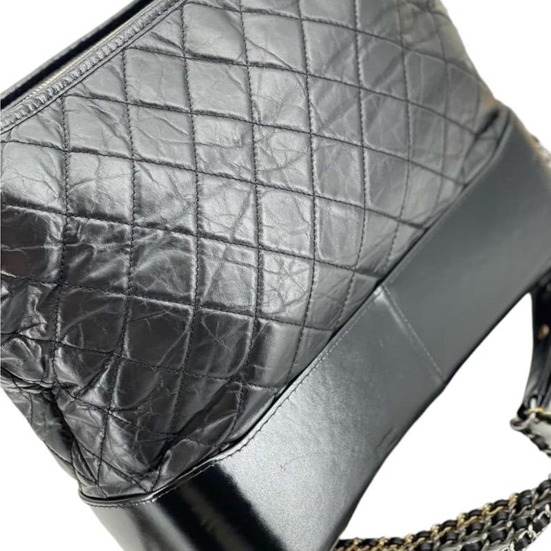 Chanel Gabrielle Shoulder Bag, Silver Quilted Leather, Medium