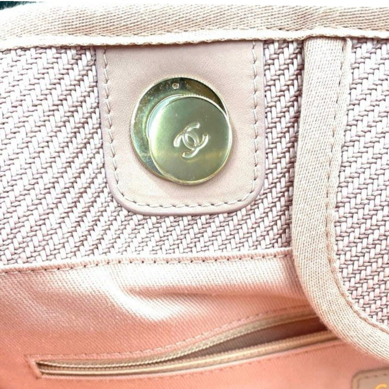 Medium Deauville Tote Mixed Fibers Rose Pink GHW