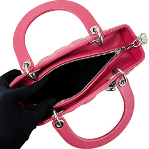 Medium Lady Dior Cannage Lambskin Red SHW