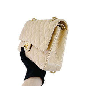 Classic Flap Medium Caviar Beige GHW