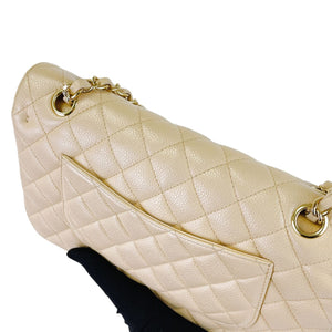 Classic Flap Medium Caviar Beige GHW