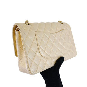 Classic Flap Medium Caviar Beige GHW