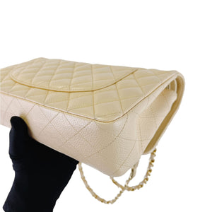 Classic Flap Medium Caviar Beige GHW