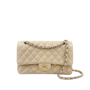 Classic Flap Medium Caviar Beige GHW