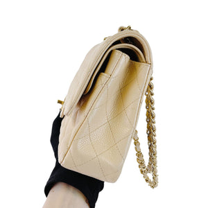 Classic Flap Medium Caviar Beige GHW