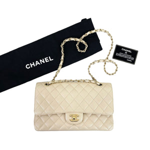 Classic Flap Medium Caviar Beige GHW