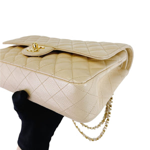 Classic Flap Medium Caviar Beige GHW