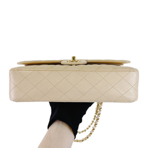 Classic Flap Medium Caviar Beige GHW
