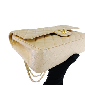 Classic Flap Medium Caviar Beige GHW