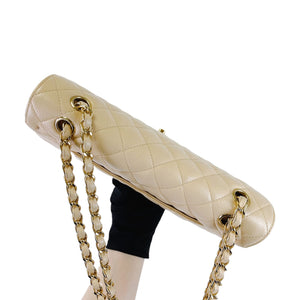 Classic Flap Medium Caviar Beige GHW