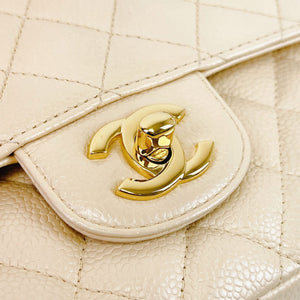 Classic Flap Medium Caviar Beige GHW