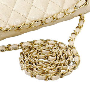 Classic Flap Medium Caviar Beige GHW