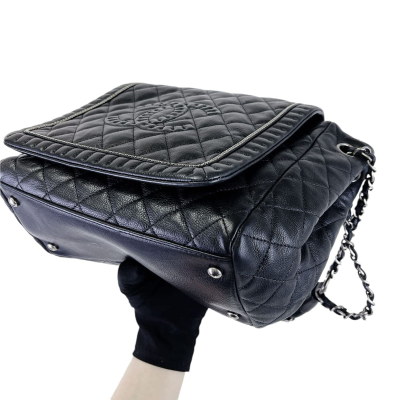 CC Diamond Quilted Flap Black SHW