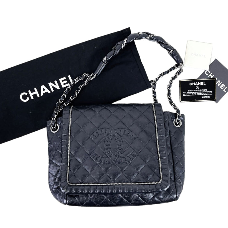 CC Diamond Quilted Flap Black SHW