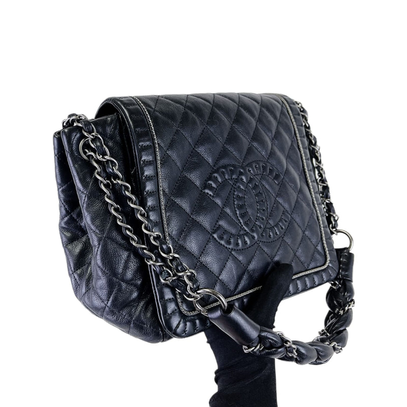CC Diamond Quilted Flap Black SHW