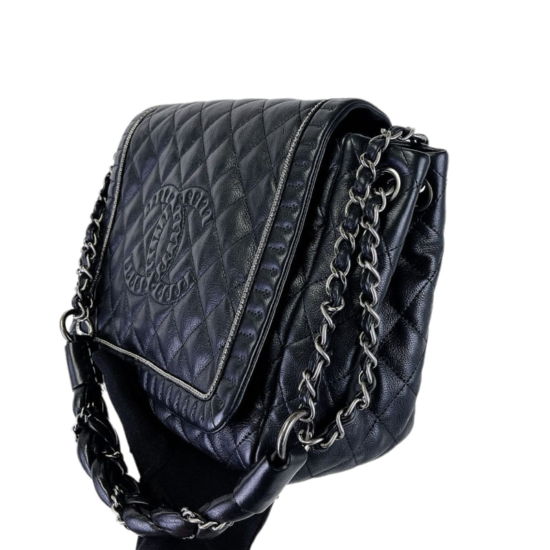 CC Diamond Quilted Flap Black SHW
