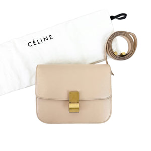 Medium Classic Box Calfskin Liégé Beige GHW