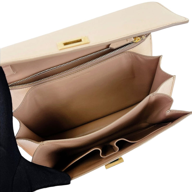 Medium Classic Box Calfskin Liégé Beige GHW