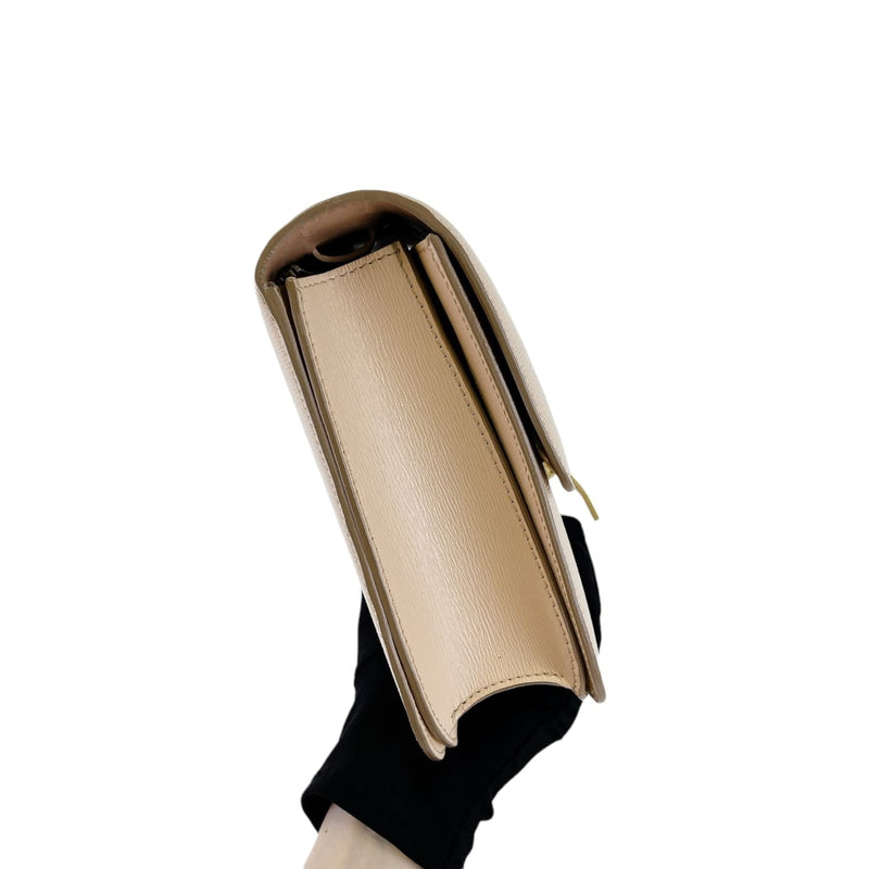 Medium Classic Box Calfskin Liégé Beige GHW
