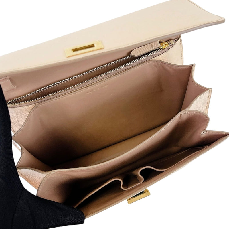 Medium Classic Box Calfskin Liégé Beige GHW