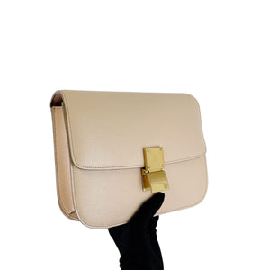 Medium Classic Box Calfskin Liégé Beige GHW