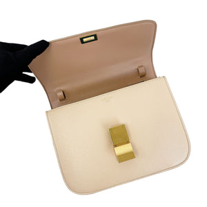 Medium Classic Box Calfskin Liégé Beige GHW