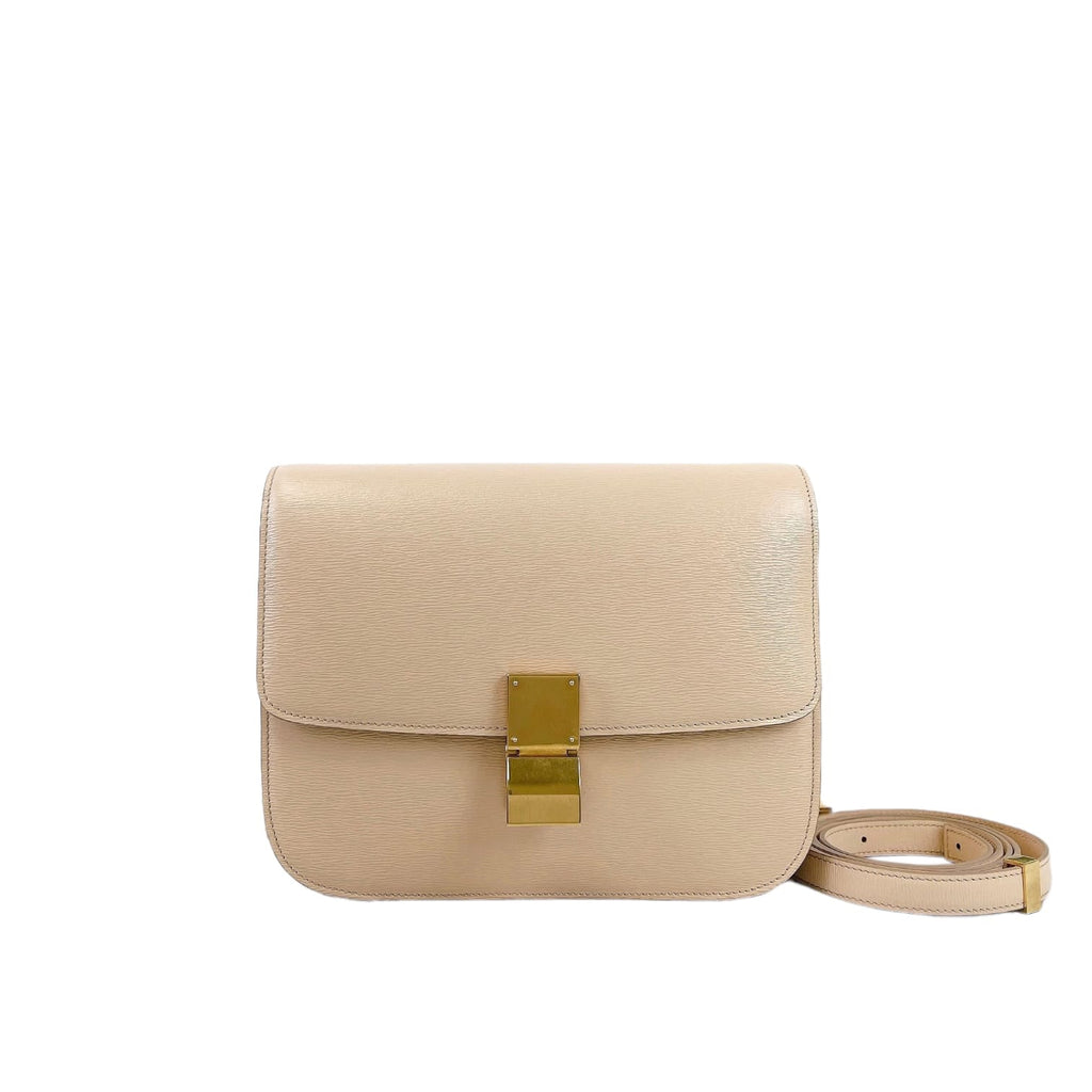 Medium Classic Box Calfskin Liégé Beige GHW