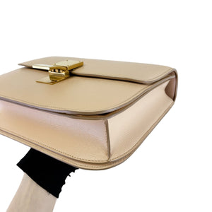 Medium Classic Box Calfskin Liégé Beige GHW