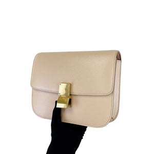Medium Classic Box Calfskin Liégé Beige GHW