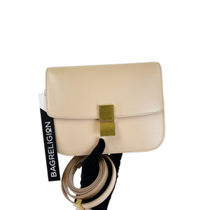 Medium Classic Box Calfskin Liégé Beige GHW