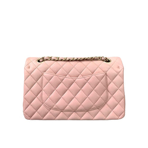 Medium Classic Double Flap Lambskin Light Pink GHW