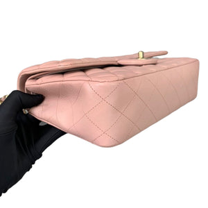 Medium Classic Double Flap Lambskin Light Pink GHW