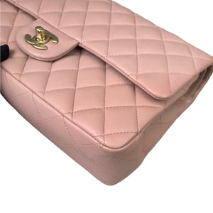 Medium Classic Double Flap Lambskin Light Pink GHW
