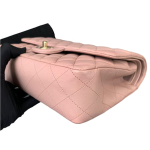 Medium Classic Double Flap Lambskin Light Pink GHW