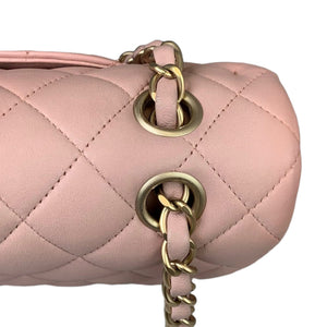 Medium Classic Double Flap Lambskin Light Pink GHW
