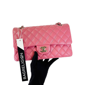 Medium Classic Double Flap Caviar Pink GHW