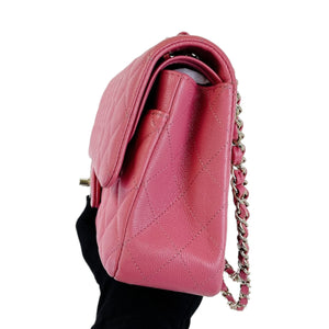 Medium Classic Double Flap Caviar Pink GHW