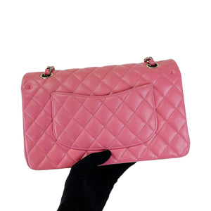 Medium Classic Double Flap Caviar Pink GHW